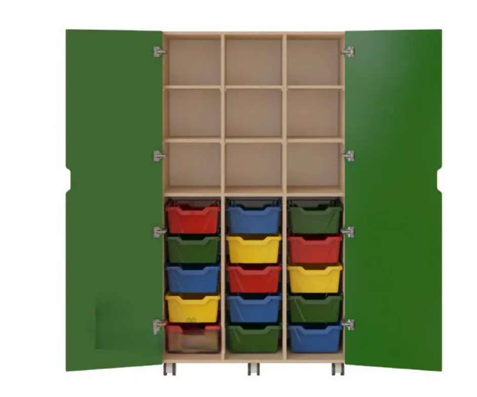 Stylish Wooden Book Storage Cabinet for Kids' Spaces
