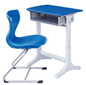 Customized Single Seat School Desk and Chair with Adjustable Height for Students