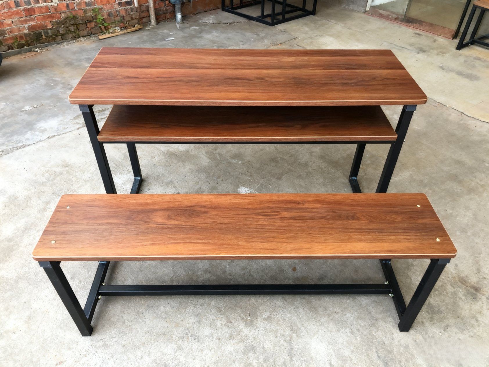 School Classroom Furniture Double Student Study Desk and Chair