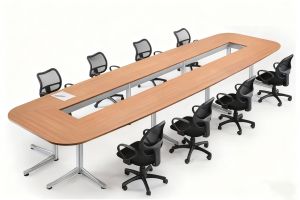 Collaborative Meeting Table with Comfortable Chairs for Offices