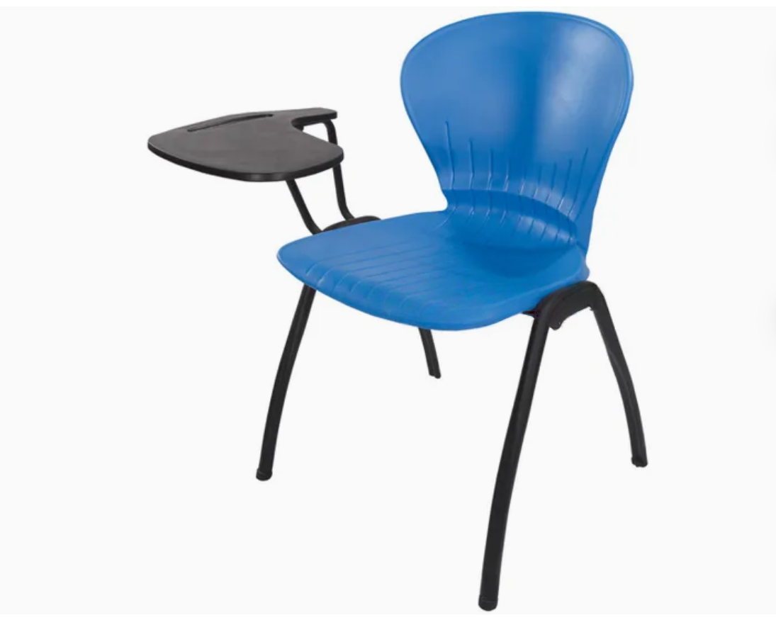 Galaxy School Furniture Solid Wood Metal Frame Chair with Writing Tablet